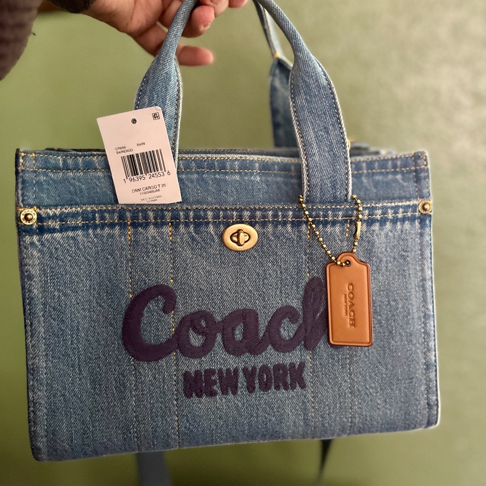 Coach Denim Cargo Tote Bag 26